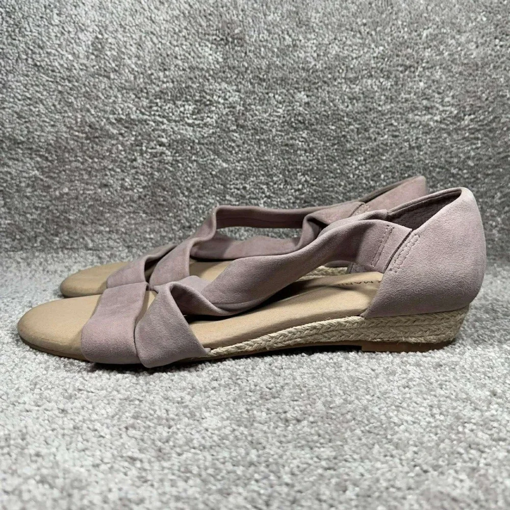 Alex Marie Espadrille Wedge Sandals Leather Mauve‎ Taupe Strappy - Women Size 9M